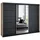 A&J MöbelLand Schiebetürenschrank 200 cm 215 x 215 x 59,5 cm Weiß/Schwarz