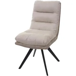 Mendler Esszimmerstuhl HWC-G66, Küchenstuhl Stuhl, drehbar Auto-Position Stoff/Textil ~ creme