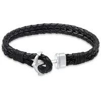 KUZZOI Armband 925 Sterling Silber Anker in Schwarz | Gr.: 21 cm