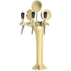 Schanksäule Gold 3-leitig, elegant, "Topp-Qualität!"