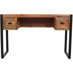 SIT Möbel FIUME Schreibtisch 120x55 cm Metall/Altholz bunt - Schwarz