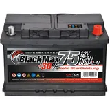 Autobatterie 12V 75Ah 680A BlackMax PKW Batterie ersetzt 65Ah 70Ah 72Ah 74Ah