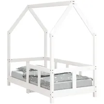 vidaXL Kinderbett Hausbett 70 x 140 cm Kiefer massiv weiß