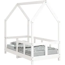 vidaXL Kinderbett Hausbett 70 x 140 cm Kiefer massiv weiß