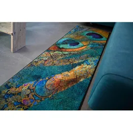 Wash+Dry Exotic Pavo 60 x 180 cm Petrol/Blau/Türkis/Mehrfarbig