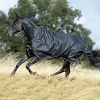 Bucas Irish Turnout Light 50g High Neck Regendecke 130 cm Schwarz/Gold