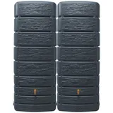 4rain slim stone decor Wandtank-SET 1000 l, graphite grey, 2 x slim stone decor 500 l, inkl. Verbinder - 211828