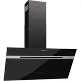 Klarstein Alina Dunstabzugshaube - 80cm Kopffreihaube, 600 m3/h Luftstrom, Touch Control, A Energieeffizienz, LED-Beleuchtung, Umluft & Abluft, Sc... - Schwarz