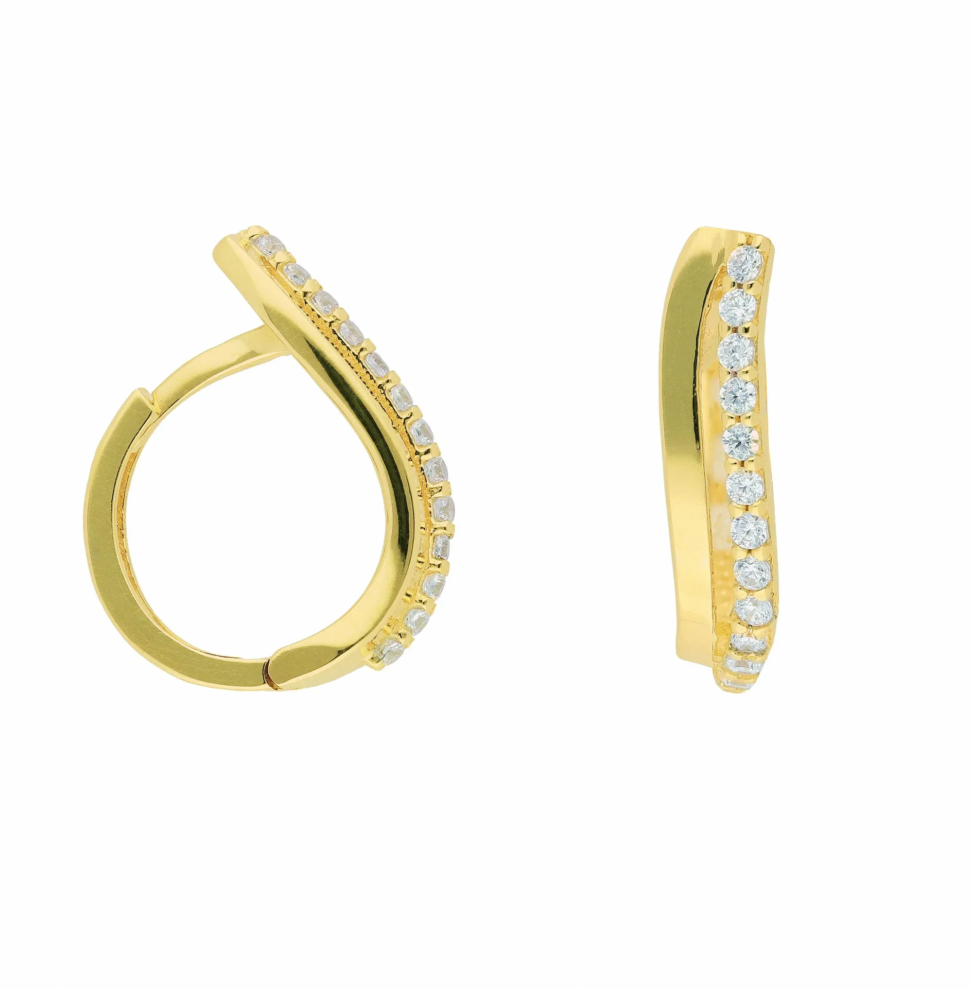 Paar Creolen ADELIA ́S "Damen Goldschmuck", gold, Ohrringe, Damen, Damen, Gelbgold 585, mit Zirkonia Goldschmuck für Damen
