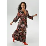 aniston plus Jerseykleid Shirtkleid Paisley Blau/Orange/Lila 52