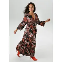 aniston plus Jerseykleid Shirtkleid Paisley Blau/Orange/Lila 52