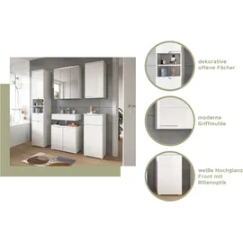 INOSIGN Midischrank »CAPRI, Höhe 151cm, 2 Türen mit Soft-Close-Funktion, 1 Schubkasten« Mehrzweckschrank, Universalschrank, Badschrank, Badhochschrank weiß