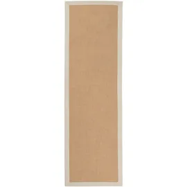 carpetfine Sisalteppich Läufer erhältlich", beige Creme | Rutschfester Flachgewebe Teppichläufer Uni aus Naturfasern für Wohnzimmer