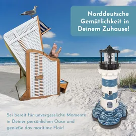 Lemodo Solarleuchte 43 cm hoch blau/weiß