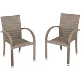 deluke VESNA Gartenstuhl 57 x 64 x 90 cm hellbraun 2 St.