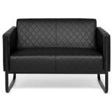 HJH Office Loungesofa ARUBA BLACK Kunstleder 2-Sitzer