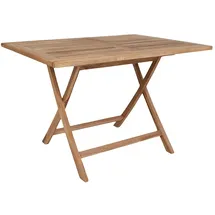 VCM Oline Gartentisch 80x120 cm Teakholz massiv.
