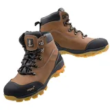 URG Arbeitsstiefel Sicherheitsschuhe Schutzschuhe Stahlkappe S1 Braun Leder (121S1) (45 EU) - 45 EU