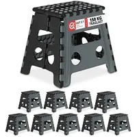 Relaxdays Klapphocker faltbar L 10er Set - Schwarz