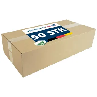 VERPACKUNGSFUXX Versandkarton Faltkarton 58 x 28 x 15 cm, 50 Stk., stabil, 1-wellig