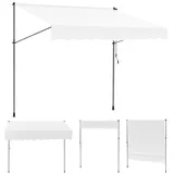Monucep Klemmmarkise 350 cm Breit, Markise Ohne Bohren mit Handkurbel,Klemmmarkise Balkon UV-beständig,Balkon Sonnenschutz und Wasserdicht,Balkonmarkisen zum Klemmen Weiß