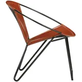 vidaXL Sessel Braun Echtleder