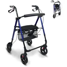 Mobiclinic Rollator faltbar und leicht Gehhilfe für übergewichtige Menschen blau