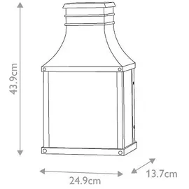 Hinkley Beacon Hill 2 l Wandleuchte schwarz Aluminium/Glas