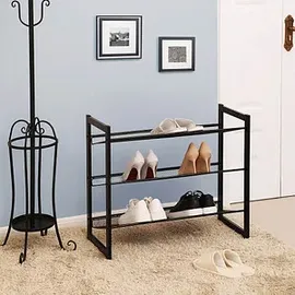 Songmics Schuhregal 74 x 62,8 x 30,7 cm schwarz / schwarz