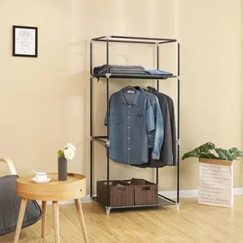 Songmics Kleiderschrank 75 x 160 x 45 cm Schwarz