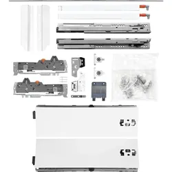 BLUM Schubladenschienen TANDEM-Höhe 115 m. Reling 227mm 65kg NL600 weiß KB1400mm