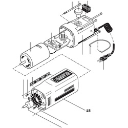 PROXXON 28534-18 Motorgehäuse inkl. Schutzleisten für Stichsäge STS 12/E STS/E 12 Volt