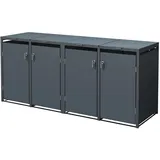 ML-Design Mülltonnenbox 4Er 240L Anthrazit 264x80x116,3 cm Stahl
