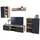 matkam Wohnwand Dedal, Schrankwand Wohnzimmer Modern, Wohnzimmerschrank mit Fernsehtisch Komplett Möbel Artisan, Eiche-Schwarz)