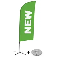 Showdown Displays Beachflag Alu Wind Komplett-Set Neu Grün Englisch
