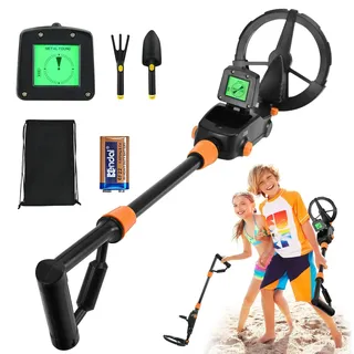 lablanc Metalldetektor Kinder, mit LCD-Display und Ton, Hochempfindlicher Metalldetektor mit wasserdichter Suchspule, für Kinder