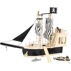 Small Foot Piratenschiff für Biegepuppen schwarz Schwarz/ Holz