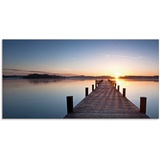 Artland Glasbild »Sonnenstrahlen - Sonnenuntergang«, Gewässer, (1 St.), blau