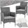 Tectake Rattansessel 57 x 59 x 85 cm 2 St. inkl. Sitzbezüge 4 St. grau/hellgrau