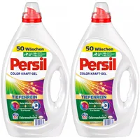 Persil Color Kraft-Gel Flüssigwaschmittel Colorwaschmittel Buntwäsche, 2x 50 WL