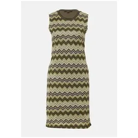 Comma, Minikleid Strickkleid Zick-Zack-Muster Grün 40