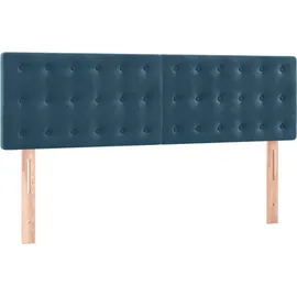 vidaXL Boxspringbett mit Matratze & LED Dunkelblau 140x200 cm Samt