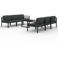 vidaXL 7-tlg Garten-Lounge-Set mit Kissen Aluminium Anthrazit Modell 6