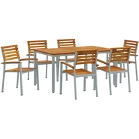 VidaXL 7-teiliges Garten Esszimmer Set aus massivem Akazienholz und
