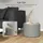 furnicato Polsterhocker Leinen 56 x 42 x 56 cm Grau