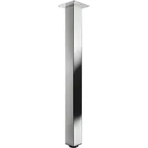 Hettich Design-Tischbein Mella Edelstahl-Optik eckig, glänzend, 1 Stück