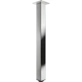 Hettich Design-Tischbein Mella Edelstahl-Optik eckig, glänzend, 1 Stück