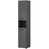 inn.furn Hochschrank Grau, Hochglanz 30 cm, mit Soft-Close Strong