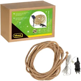 IDENA 100er Seil mit Netzteil/Solarmodul 8h Timer 14m 100 LED Lichterkette braun 14,0 m 1 St.