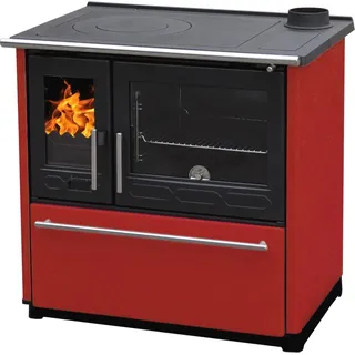 Plamen Küchenofen 850 Glas N rot 8 kW (rechte Ausführung)